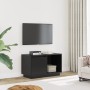 Mueble de TV de madera maciza de pino negro 74x35x44 cm en Muebles TV | Comprar online en Foru.es