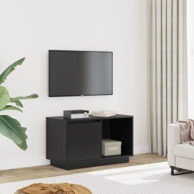 Mueble de TV de madera maciza de pino negro 74x35x44 cm en Muebles TV | Comprar online en Foru.es