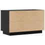 Mueble de TV de madera maciza de pino negro 74x35x44 cm en Muebles TV | Comprar online en Foru.es