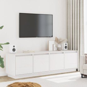 Mueble de TV madera maciza de pino blanco 156x37x45 cm en Muebles TV | Comprar online en Foru.es
