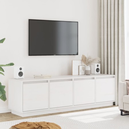 Mueble de TV madera maciza de pino blanco 156x37x45 cm en Muebles TV | Comprar online en Foru.es