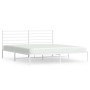 Estructura de cama con cabecero metal blanca 200x200 cm de vidaXL, Camas y somieres - Ref: Foro24-352375, Precio: 108,75 €, D...