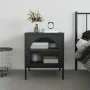Mesita de noche vidrio y acero negro 50x35x60 cm de vidaXL, Mesitas de noche - Ref: Foro24-352997, Precio: 101,14 €, Descuent...