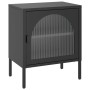 Mesita de noche vidrio y acero negro 50x35x60 cm de vidaXL, Mesitas de noche - Ref: Foro24-352997, Precio: 102,68 €, Descuent...
