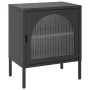 Mesita de noche vidrio y acero negro 50x35x60 cm de vidaXL, Mesitas de noche - Ref: Foro24-352997, Precio: 101,14 €, Descuent...