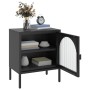 Mesita de noche vidrio y acero negro 50x35x60 cm de vidaXL, Mesitas de noche - Ref: Foro24-352997, Precio: 102,68 €, Descuent...