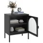 Mesita de noche vidrio y acero negro 50x35x60 cm de vidaXL, Mesitas de noche - Ref: Foro24-352997, Precio: 101,14 €, Descuent...