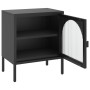 Mesita de noche vidrio y acero negro 50x35x60 cm de vidaXL, Mesitas de noche - Ref: Foro24-352997, Precio: 102,68 €, Descuent...