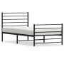 Estructura de cama con cabecero y estribo metal negro 75x190 cm de vidaXL, Camas y somieres - Ref: Foro24-352327, Precio: 69,...