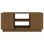 Mesa de centro madera maciza de pino marrón miel 90x49x40,5 cm en Mesas de centro | Comprar online en Foru.es