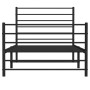 Estructura de cama con cabecero y estribo metal negro 75x190 cm de vidaXL, Camas y somieres - Ref: Foro24-352327, Precio: 69,...