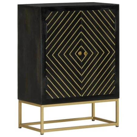 Aparador con 2 puertas madera mango negro y dorado 55x30x75 cm de vidaXL, Aparadores - Ref: Foro24-352042, Precio: 230,40 €, ...