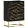Aparador con 2 puertas madera mango negro y dorado 55x30x75 cm de vidaXL, Aparadores - Ref: Foro24-352042, Precio: 230,40 €, ...