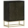 Aparador con 2 puertas madera mango negro y dorado 55x30x75 cm de vidaXL, Aparadores - Ref: Foro24-352042, Precio: 230,40 €, ...