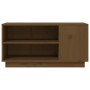 Mueble de TV madera maciza de pino marrón miel 80x35x40,5 cm en Muebles TV | Comprar online en Foru.es