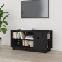 Mueble de TV madera maciza de pino negro 80x35x40,5 cm en Muebles TV | Comprar online en Foru.es