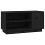 Mueble de TV madera maciza de pino negro 80x35x40,5 cm en Muebles TV | Comprar online en Foru.es
