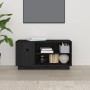 Mueble de TV madera maciza de pino negro 80x35x40,5 cm en Muebles TV | Comprar online en Foru.es