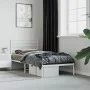 Metal bed frame with white headboard 90x200 cm by vidaXL, Beds and slatted bases - Ref: Foro24-352361, Price: 61,61 €, Discou...