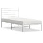 Metal bed frame with white headboard 90x200 cm by vidaXL, Beds and slatted bases - Ref: Foro24-352361, Price: 61,61 €, Discou...