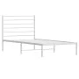 Metal bed frame with white headboard 90x200 cm by vidaXL, Beds and slatted bases - Ref: Foro24-352361, Price: 61,61 €, Discou...