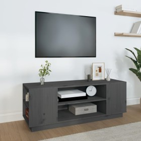 Mueble de TV madera maciza de pino gris 110x35x40,5 cm en Muebles TV | Comprar online en Foru.es