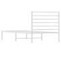 Metal bed frame with white headboard 90x200 cm by vidaXL, Beds and slatted bases - Ref: Foro24-352361, Price: 61,61 €, Discou...