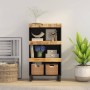 Armario auxiliar madera maciza de mango 60x33x107 cm de vidaXL, Mesitas de noche - Ref: Foro24-352889, Precio: 132,92 €, Desc...