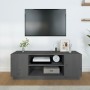 Mueble de TV madera maciza de pino gris 110x35x40,5 cm en Muebles TV | Comprar online en Foru.es