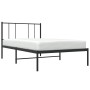 Estructura de cama con cabecero metal negro 100x200 cm de vidaXL, Camas y somieres - Ref: Foro24-352475, Precio: 76,63 €, Des...