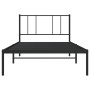 Estructura de cama con cabecero metal negro 100x200 cm de vidaXL, Camas y somieres - Ref: Foro24-352475, Precio: 76,63 €, Des...