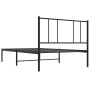 Estructura de cama con cabecero metal negro 100x200 cm de vidaXL, Camas y somieres - Ref: Foro24-352475, Precio: 76,63 €, Des...