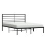 Estructura de cama con cabecero metal negro 150x200 cm de vidaXL, Camas y somieres - Ref: Foro24-352321, Precio: 108,22 €, De...