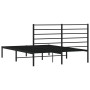 Estructura de cama con cabecero metal negro 150x200 cm de vidaXL, Camas y somieres - Ref: Foro24-352321, Precio: 108,22 €, De...
