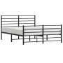 Estructura de cama cabecero y estribo metal negro 150x200 cm de vidaXL, Camas y somieres - Ref: Foro24-352339, Precio: 112,01...