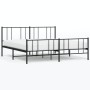 Estructura de cama cabecero y estribo metal negro 200x200 cm de vidaXL, Camas y somieres - Ref: Foro24-352505, Precio: 122,89...