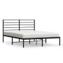 Estructura de cama con cabecero metal negro 140x190 cm de vidaXL, Camas y somieres - Ref: Foro24-352319, Precio: 93,07 €, Des...