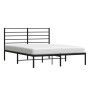Estructura de cama con cabecero metal negro 140x190 cm de vidaXL, Camas y somieres - Ref: Foro24-352319, Precio: 93,07 €, Des...
