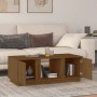 Mesa de centro madera maciza de pino marrón miel 110x50x40 cm en Mesas de centro | Comprar online en Foru.es