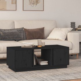 Mesa de centro de madera maciza de pino negro 110x50x40 cm en Mesas de centro | Comprar online en Foru.es