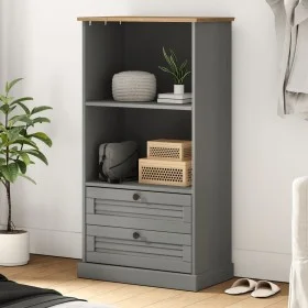 Librería VIGO madera maciza de pino gris 60x35x114,5 cm de vidaXL, Librerías y estanterías - Ref: Foro24-353186, Precio: 132,...
