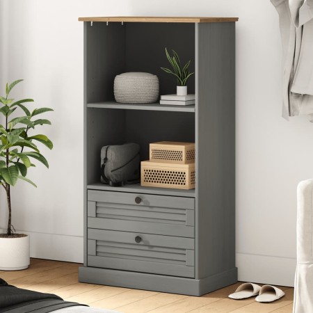 Librería VIGO madera maciza de pino gris 60x35x114,5 cm de vidaXL, Librerías y estanterías - Ref: Foro24-353186, Precio: 141,...