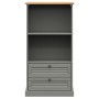 Librería VIGO madera maciza de pino gris 60x35x114,5 cm de vidaXL, Librerías y estanterías - Ref: Foro24-353186, Precio: 141,...