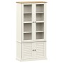 Armario con vitrina VIGO madera maciza pino blanco 85x35x170 cm de vidaXL, Librerías y estanterías - Ref: Foro24-353194, Prec...