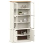 Armario con vitrina VIGO madera maciza pino blanco 85x35x170 cm de vidaXL, Librerías y estanterías - Ref: Foro24-353194, Prec...