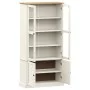 Armario con vitrina VIGO madera maciza pino blanco 85x35x170 cm de vidaXL, Librerías y estanterías - Ref: Foro24-353194, Prec...