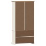 Armario con vitrina VIGO madera maciza pino blanco 85x35x170 cm de vidaXL, Librerías y estanterías - Ref: Foro24-353194, Prec...
