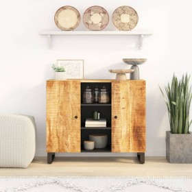 Aparador con 2 puertas madera maciza de mango 90x33x75 cm de vidaXL, Aparadores - Ref: Foro24-352925, Precio: 194,70 €, Descu...