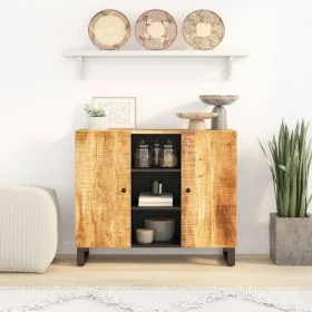 Aparador con 2 puertas madera maciza de mango 90x33x75 cm de vidaXL, Aparadores - Ref: Foro24-352925, Precio: 196,64 €, Descu...