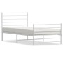 Estructura cama metal cabecero y estribo blanca 100x190 cm de vidaXL, Camas y somieres - Ref: Foro24-352380, Precio: 62,97 €,...